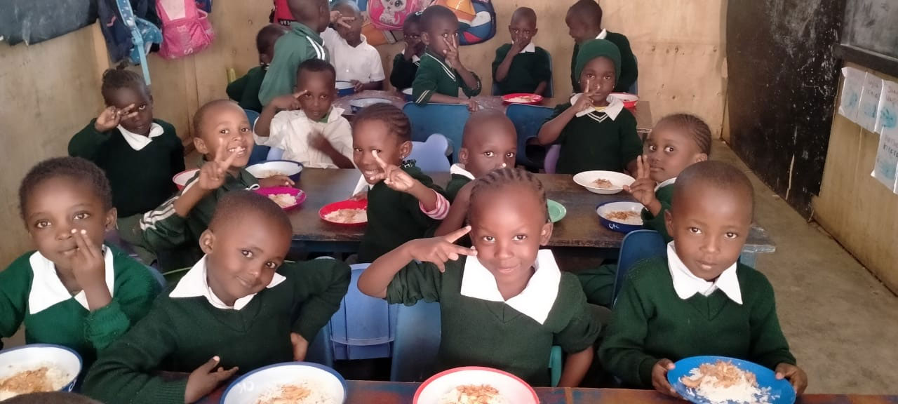 Boys at meal time